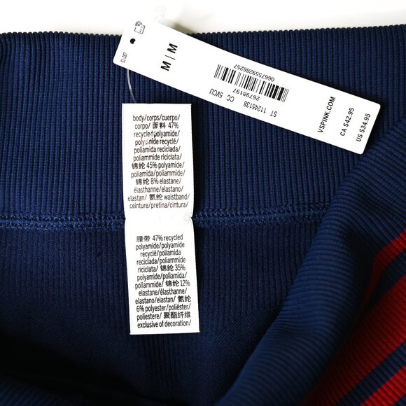 VICTORIA'S SECRET PINK Navy Seamless Flip-It Bike Yoga Workout Shorts - Sz Med - Picture 9 of 11